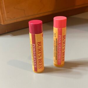 Burt's Bees Pomegranate and Pink Grapefruit Lip Balm Set - New with seal